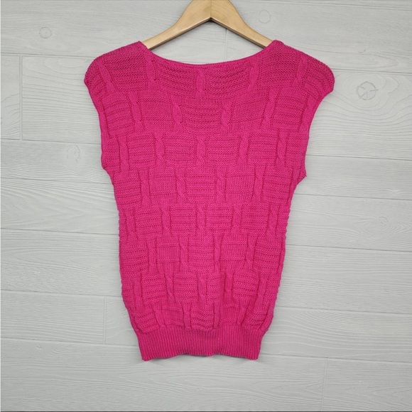 Knit Sleeveless Sweater 100% cotton Made in USA - Picture 2 of 7